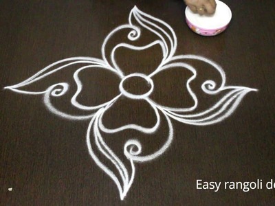 Easy free hand rangoli designs with out dots - new muggulu - simple kolam designs