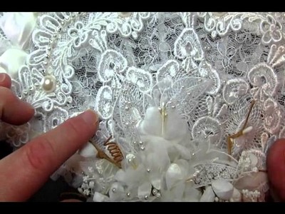 Elegant altered lace fan DT for Tresors de Luxe