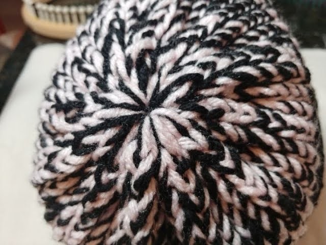 Flat Drawstring Bind Off for a Loomed Hat