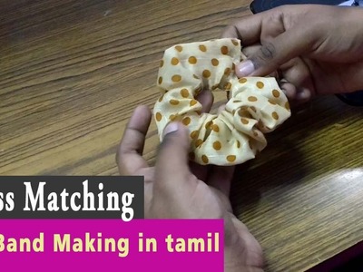 Hair band making at home in tamil | hair band stitching from waste fabric | ஹேர் பேண்ட் செய்முறை