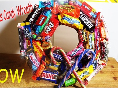 HOW TO DIY CANDY CHRISTMAS WREATH CRAFT!!!!!