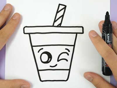 HOW TO DRAW A CUTE DRINK - SUPER EASY AND KAWAII