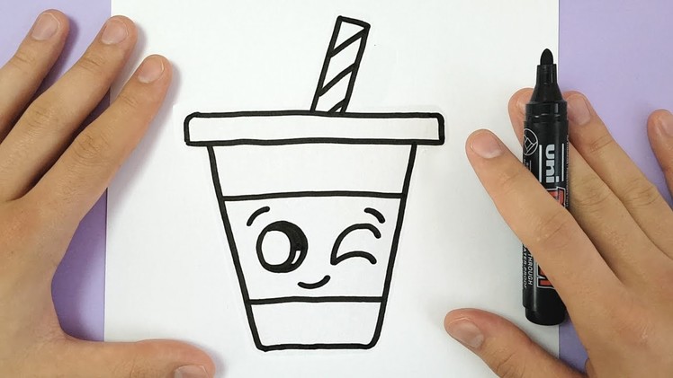 HOW TO DRAW A CUTE DRINK - SUPER EASY AND KAWAII