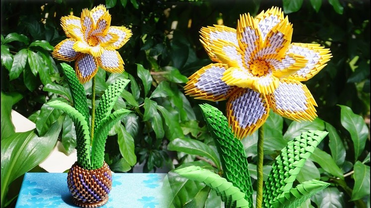 HOW TO MAKE 3D ORIGAMI DAFFODIL FLOWER |cómo hacer flor de narciso de papel