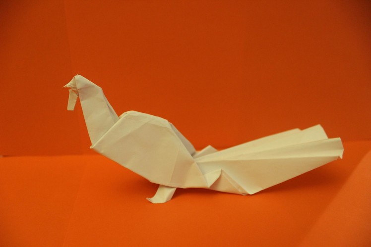 How to Make a Paper Bird (Turkey for Thanksgiving ) - Origami