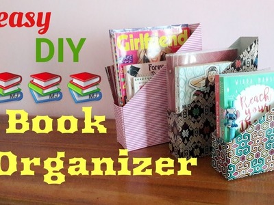 How to make book holder. DIY book organizer.cardboard | bahasa indonesia