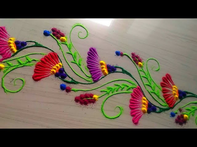 How to make easy and simple.unique Beautiful border rangoli designs by Jyoti Rathod