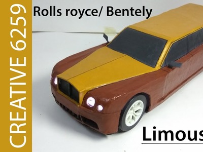 How To Make Electric Toy Car |ROLLS ROYCE LIMOUSINE |Using Cardboard |DIY DC Motor car