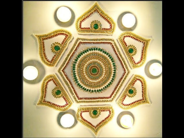 How to make Kundan Rangoli, Rearrangeble Kundan Rangoli, DIY Diwali Decoration
