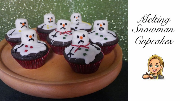 Melting Snowman Cupcakes - Christmas Cupcakes