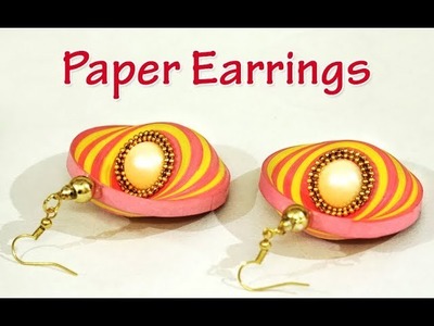 PAPER EARRINGS | How to Make Beautiful Quilling Paper Earring Designs | Paper Jewelry Making