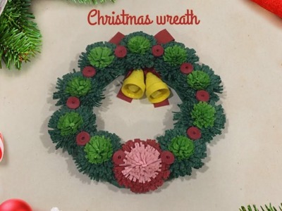 Paper Quilling Wreath. Christmas Decoration Idea For Kids. Super Easy Wreath  | Priti Sharma