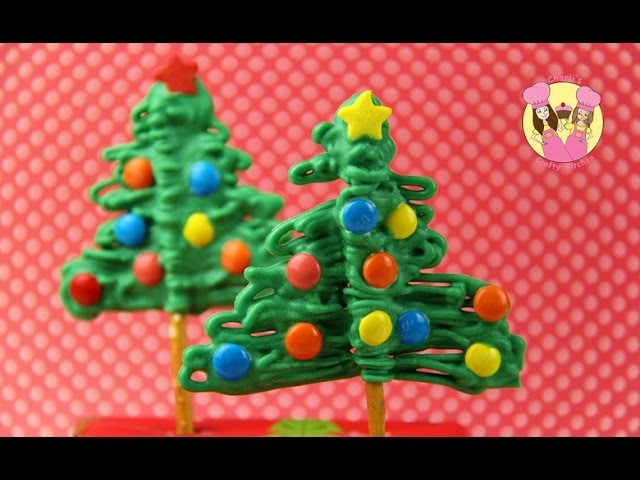 PRETZEL CHRISTMAS TREES - Easy cake pop alternative for kids - yummy party treat Charli & Ashlee