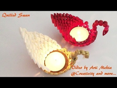 Quilled Swan | Diwali Decoration | Video by Arti Mehta @Creativity and more