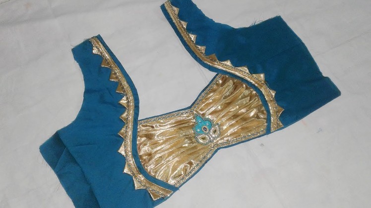 Silk Sarees Blouse Back Neck Designing at Home #Model Blouse cutting and stitching