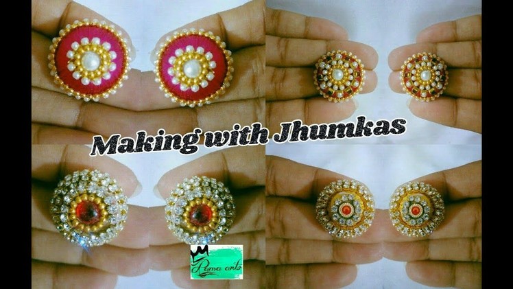 Silk thread studs - Making with Jhumkas | jewellery tutorials