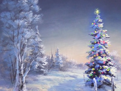 Simple Acrylic Christmas Tree Painting