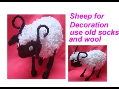 पुरानी socks और उन से बनाए  sheep for decortaion.soft toys.best out of waste material