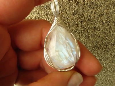 Sterling Silver Wire Wrapped Moonstone Pendant by DeeArtist, 2017