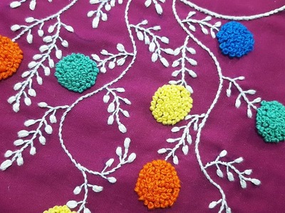 Stump work:beautiful neckline embroidery for kurti.kameez and shirt