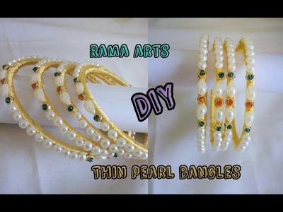 Thin pearl bangle set - Making with silk thread | jewellery tutorials