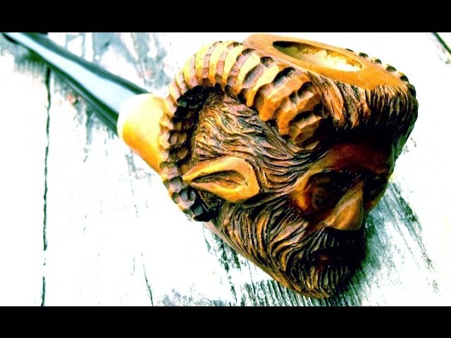 Wood Spirit Satyr Pipe Carving