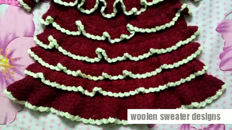 Woolen frock design for baby or kids in hindi | Baby frock design |two colour woolen sweater designs