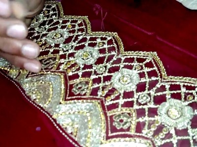 Zardozi embroidery pita work tutorial | New technique of dabka embroidery | Latest Embroidery | HD