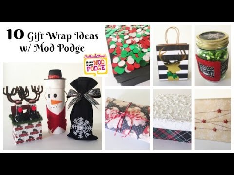 10 Gift Wrap Ideas with Mod Podge for the Holidays