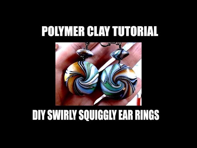 202 Polymer clay tutorial - DIY Swirly squiggly ear rings