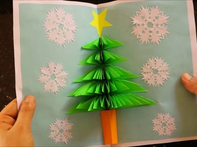 3D  Pop up Card With Christmas Tree - DIY  Xmas Paper  Craft