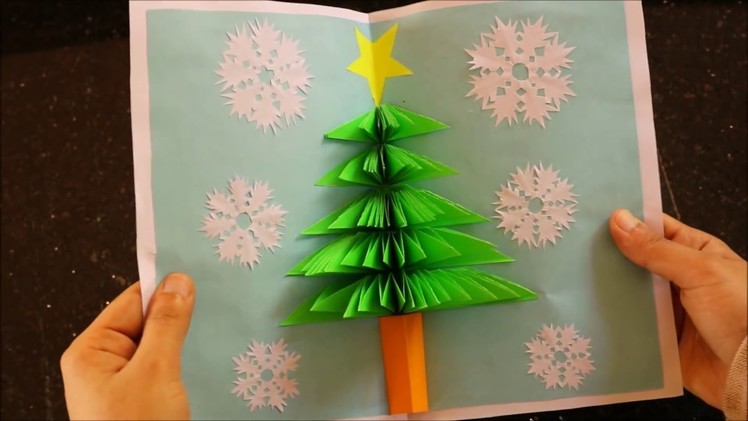 3D  Pop up Card With Christmas Tree - DIY  Xmas Paper  Craft