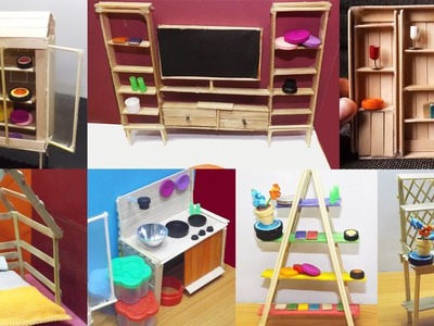 8 Easy Popsicle Stick Crafts #3 - Dollhouse Furniture | DIY & Craft ideas