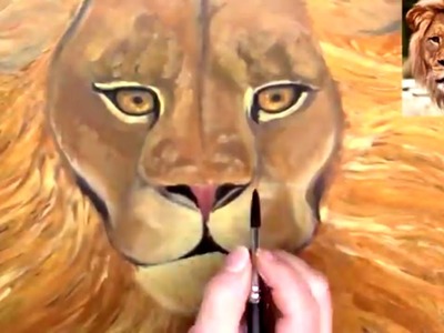 Amazing African Lion with Fluid Acrylic String Technique Craft paint
