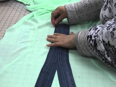 Cutting for insertion of neckline