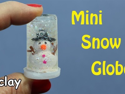 DIY Christmas decoration - Mini Snow Globe - Snowman- Polymer clay tutorial