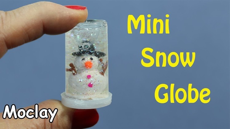 DIY Christmas decoration - Mini Snow Globe - Snowman- Polymer clay tutorial