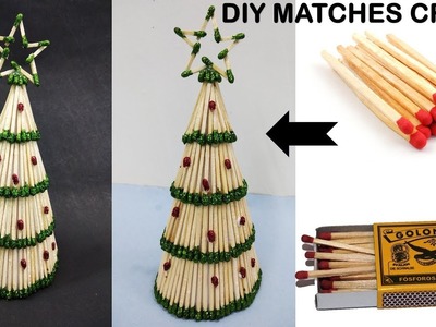 Diy Christmas tree making with matches | christmas decoration | Home decor