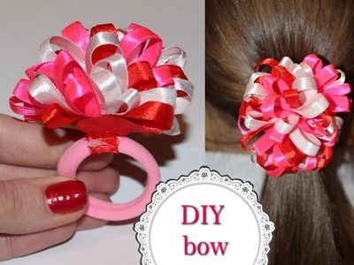 DIY Fluffy bows made of thin ribbon