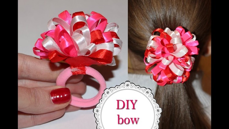 DIY Fluffy bows made of thin ribbon