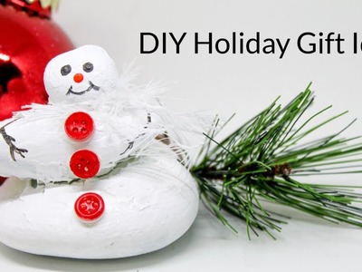 DIY Holiday Gift Idea - Create an Easy Snowman Rock Statue