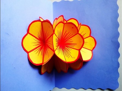 DIY How to make 3D Flower Popup card ,very easy paper craft ideas,Mother's day pop up greetingcard
