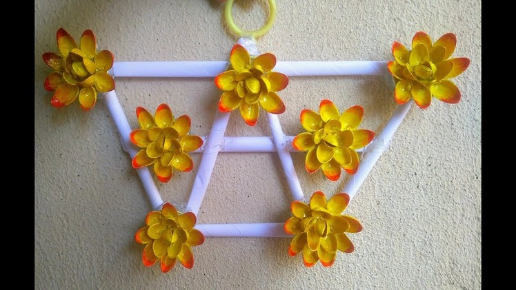 DIY- How to make flower with pista shells- tutorial.3D-wall hanging.Home decoration ideas