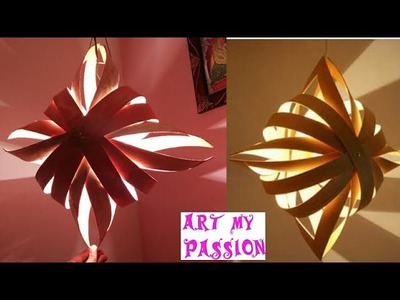 DIY lamp shade-how to make a paper lampshade.lantern.pendant lampshade.diwali lantern.artmypassion24