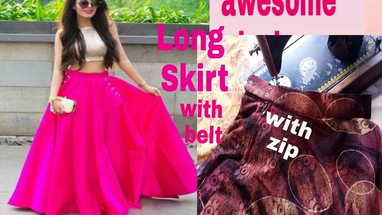 DIY  -long stylists lahanga and scrit cutting and stitching full tutorial