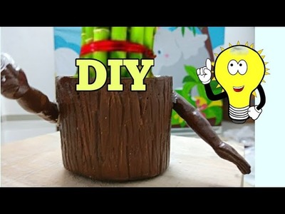 DIY.P.O.P. Pen Stand.Bamboo Plant stand.4min Craft.craftzone4u-10