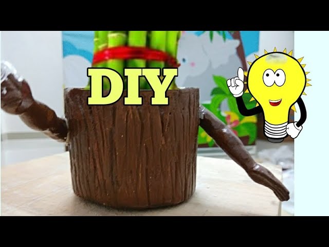 DIY.P.O.P. Pen Stand.Bamboo Plant stand.4min Craft.craftzone4u-10
