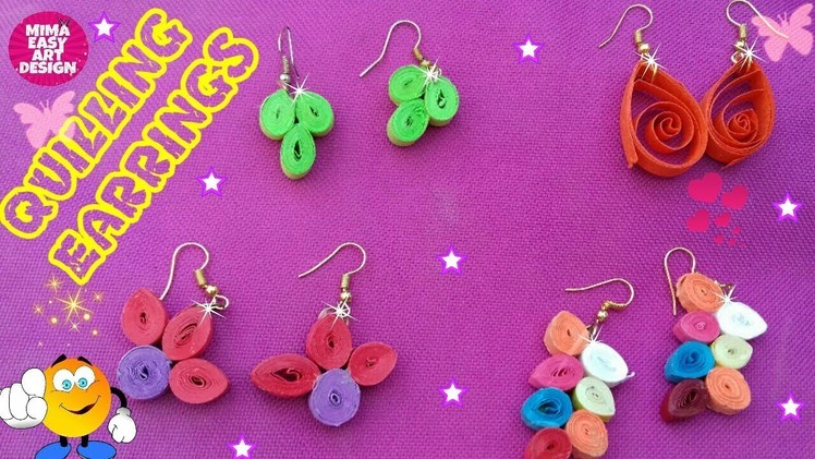 DIY Quilling Earrings making tutorial #DIY arts and crafts #craft project #cool craft idea