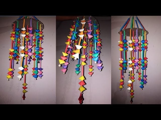 Diy: straw craft.how to make Wall Hangings.chandelier.Jhoomar. Ceiling Hanging2018