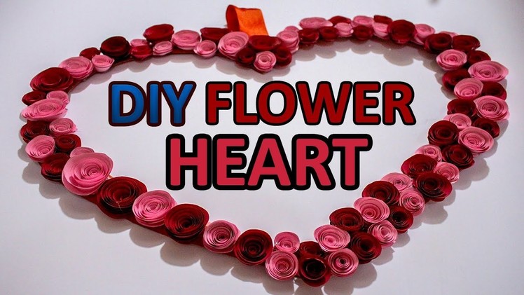 DIY Wall hanging decoration piece.How to make flower heart.DIY Craft Queen
